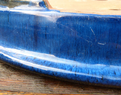 Shallow Oval Glazed Bonsai Pot - 19"- Used