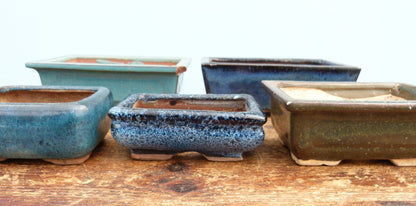 Used Glazed Bonsai Pots - Group of 5 Pots - CLEARANCE