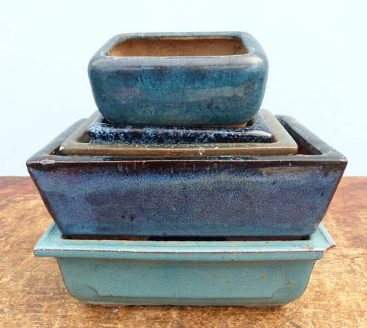 Used Glazed Bonsai Pots - Group of 5 Pots - CLEARANCE