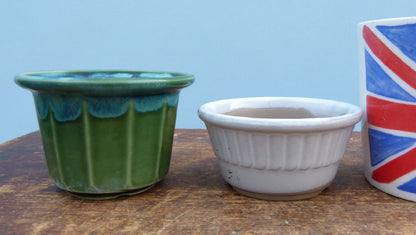 Japanese Glazed Small Bonsai Pots - Group of 4 Pots - CLEARANCE
