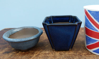 Japanese Glazed Small Bonsai Pots - Group of 4 Pots - CLEARANCE