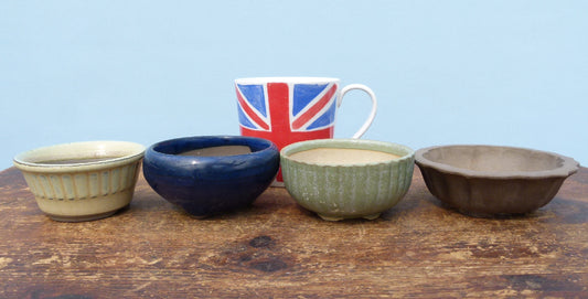 Japanese Glazed/unglazed Small Bonsai Pots - Group of 4 Pots - CLEARANCE