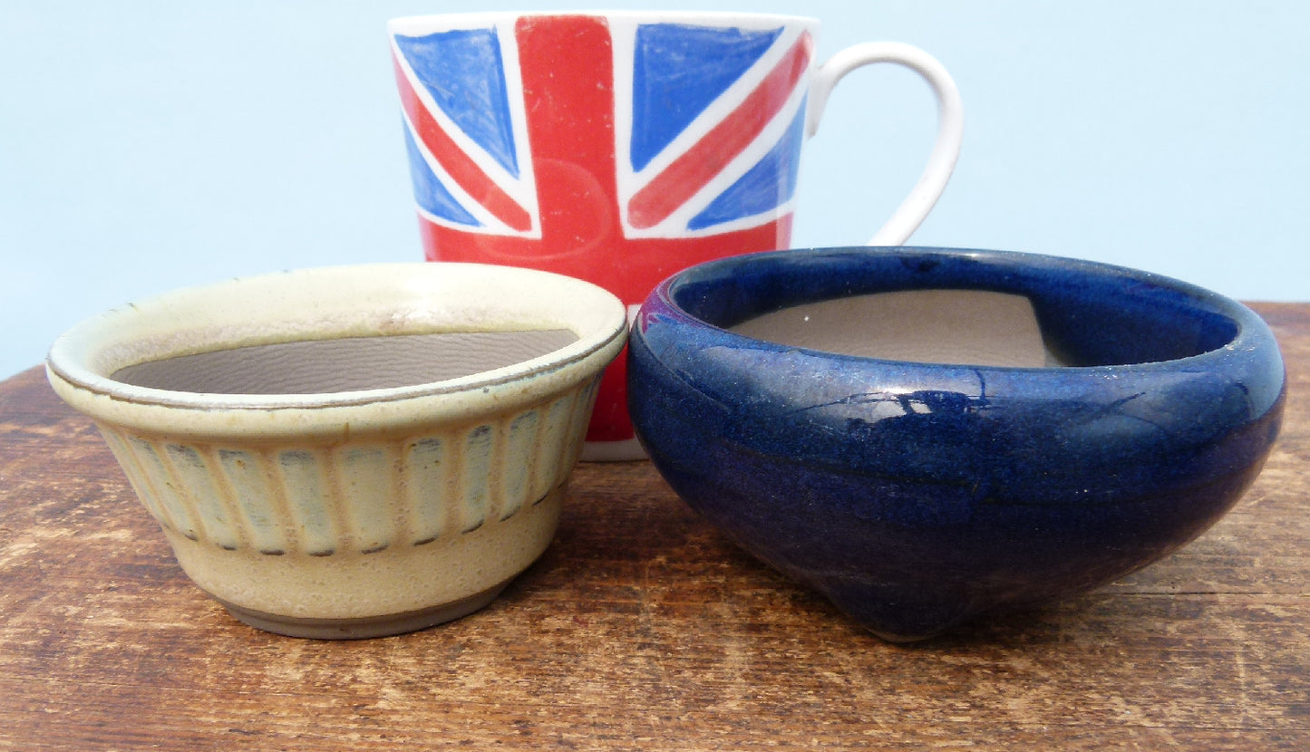 Japanese Glazed/Unglazed Small Bonsai Pots - Group of 4 Pots - CLEARANCE