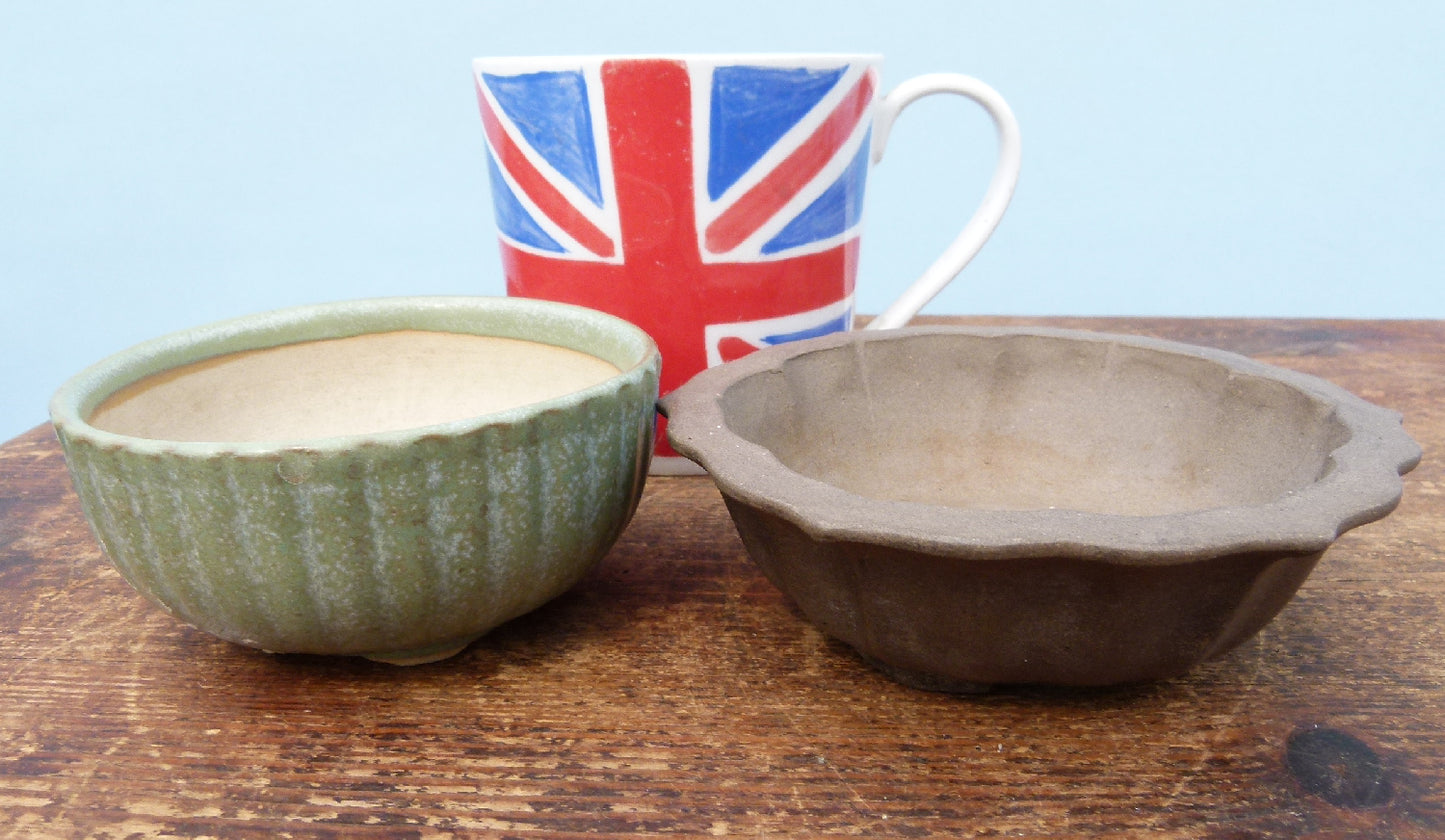 Japanese Glazed/Unglazed Small Bonsai Pots - Group of 4 Pots - CLEARANCE