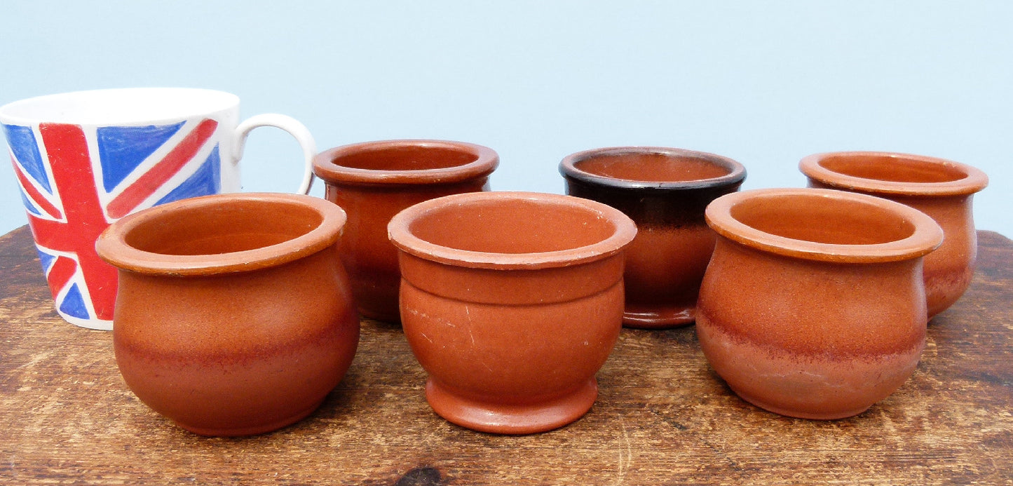 Glazed Terracotta Pots Clearance - 6 x Used Pots Set