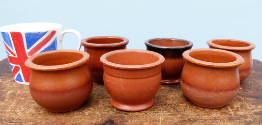 Glazed Terracotta Pots Clearance - 6 x Used Pots Set