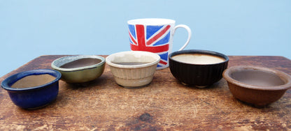 Japanese Glazed Small Bonsai Pots - Group of 5 Pots - CLEARANCE