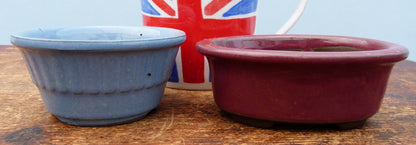 Japanese Glazed Small Bonsai Pots - Group of 4 Pots - CLEARANCE