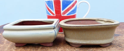 Used Glazed Bonsai Pots - Group of 4 Pots - CLEARANCE