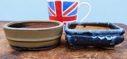 Used Glazed Bonsai Pots - Group of 4 Pots - CLEARANCE