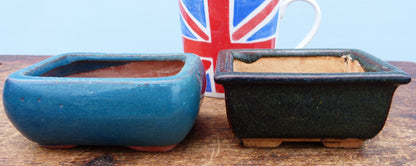 Used Glazed Bonsai Pots - Group of 4 Pots - CLEARANCE