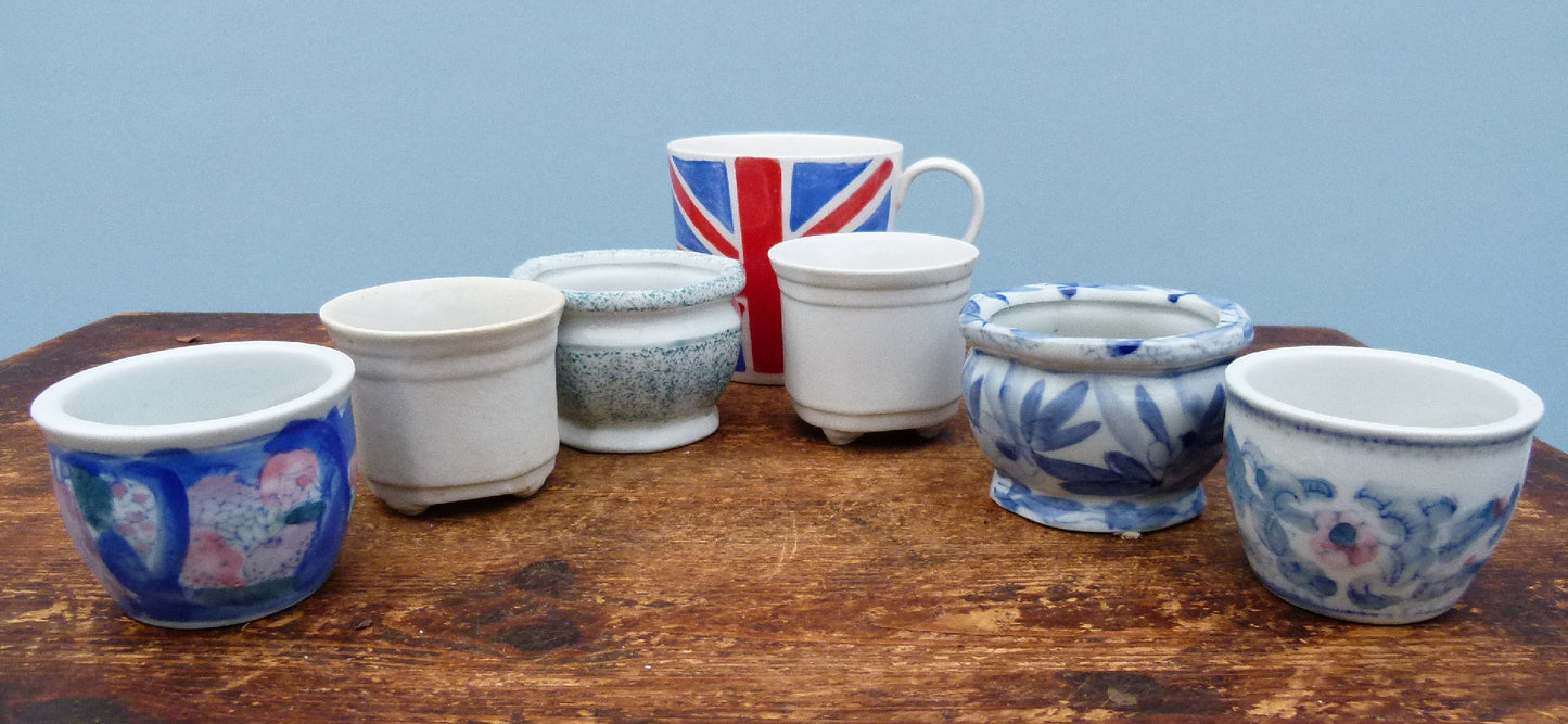 Used Glazed Bonsai Pots - Group of 6 Pots - CLEARANCE