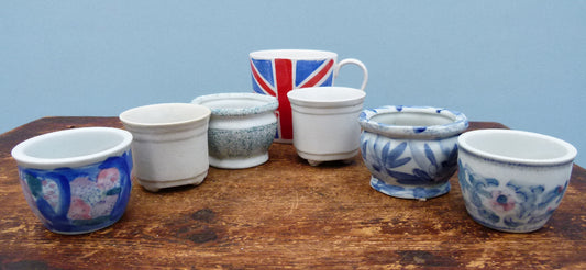 Used Glazed Bonsai Pots - Group of 6 Pots - CLEARANCE