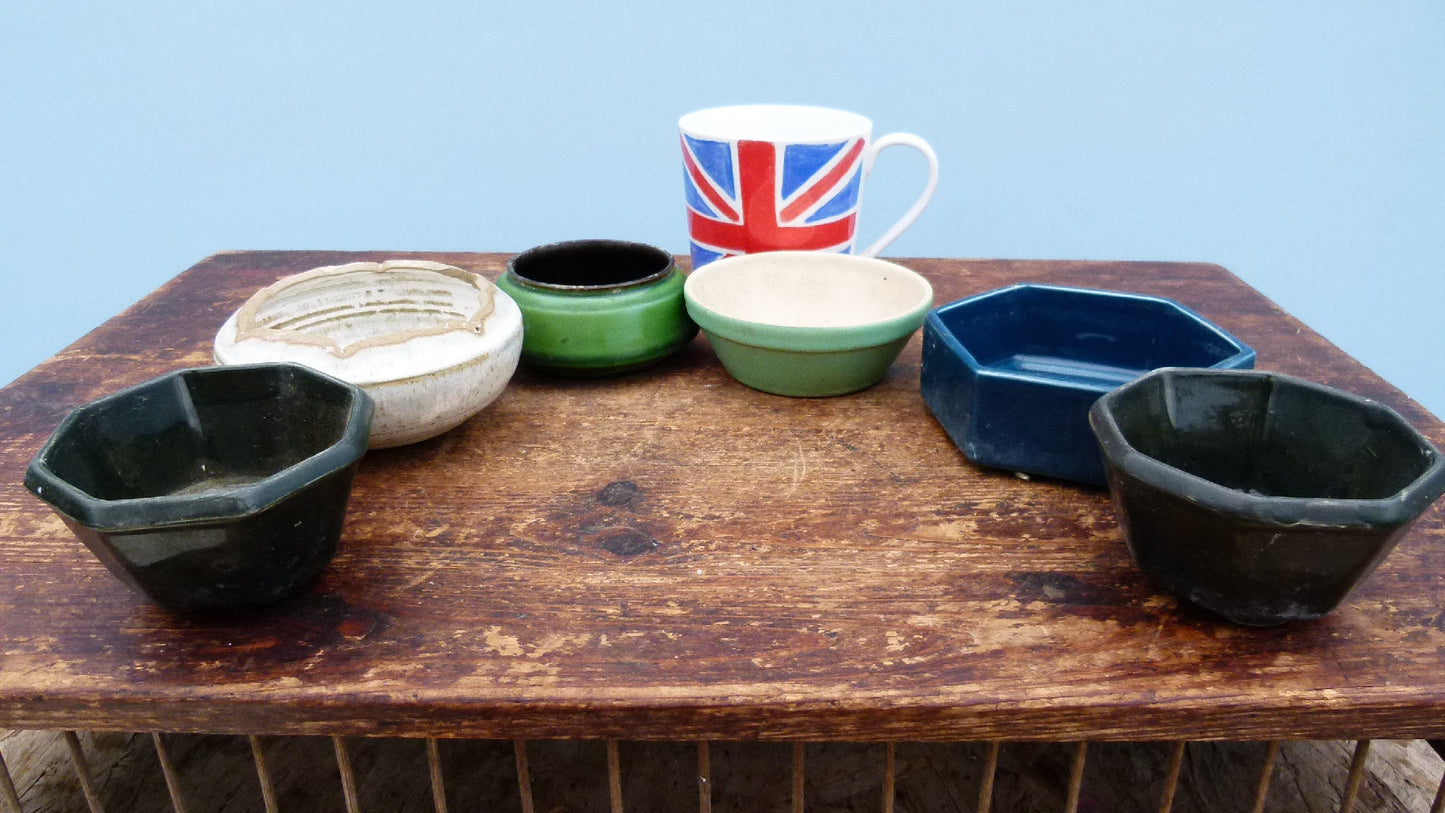 Used Glazed Bonsai Pots - Group of 6 Pots - CLEARANCE