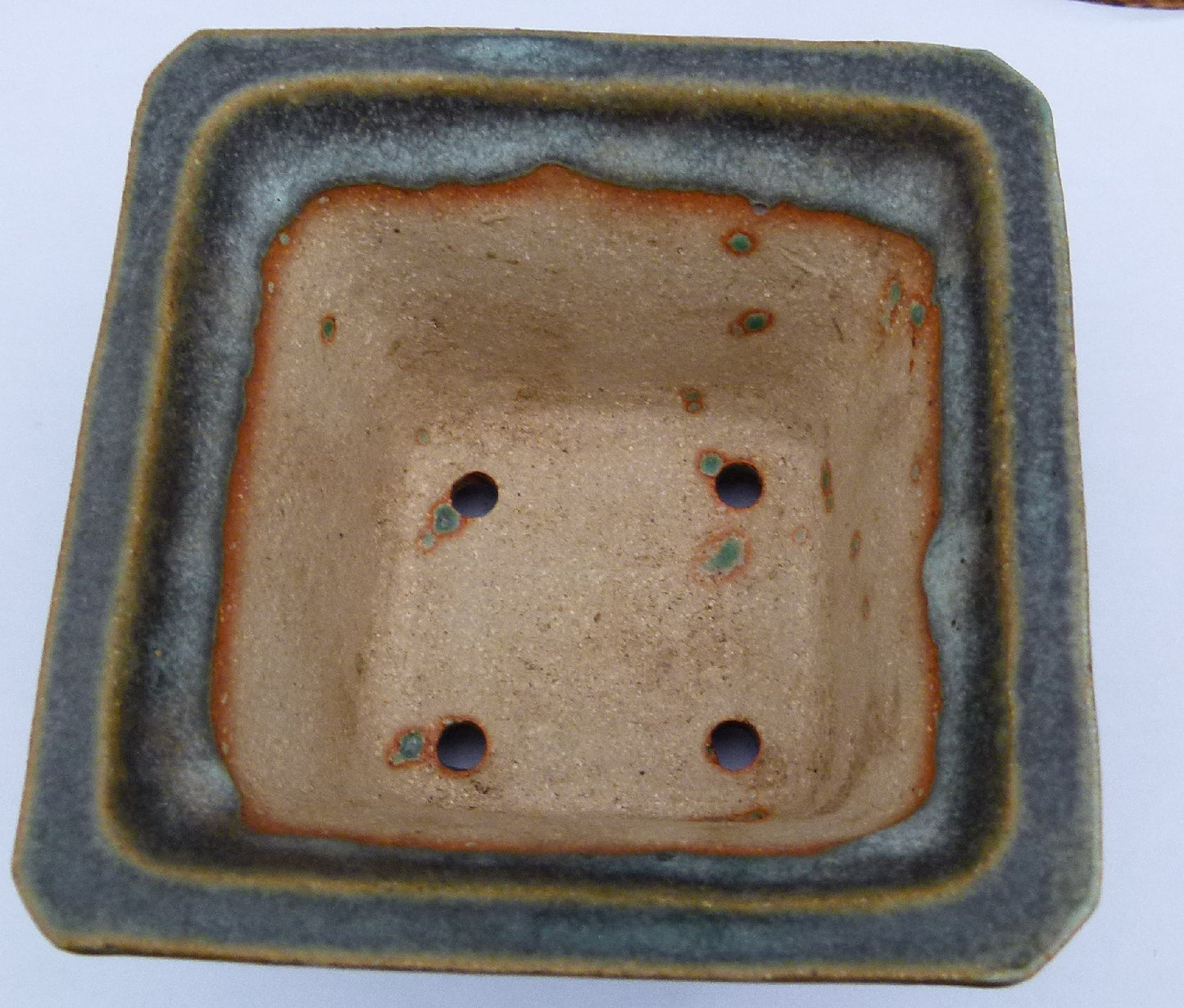 Square Glazed Bonsai Pot By Bryan Albright - Used