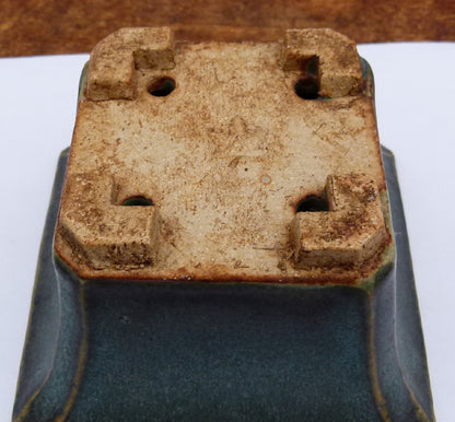 Square Glazed Bonsai Pot By Bryan Albright - Used