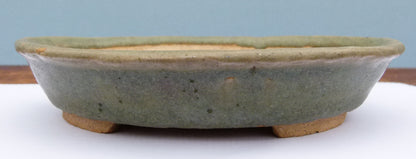 Japanese Tokoname Glazed Oval Shohin Bonsai Pot - USED