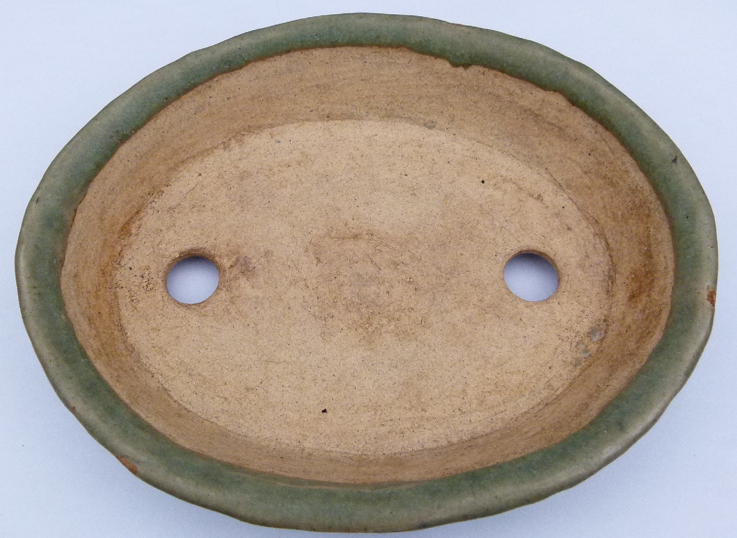 Japanese Tokoname Glazed Oval Shohin Bonsai Pot - USED