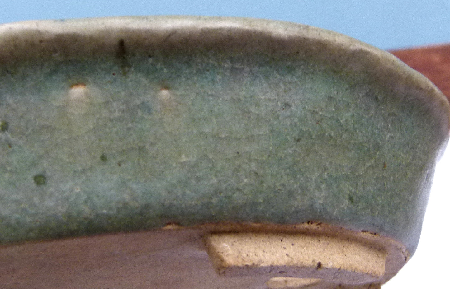 Japanese Tokoname Glazed Oval Shohin Bonsai Pot - USED