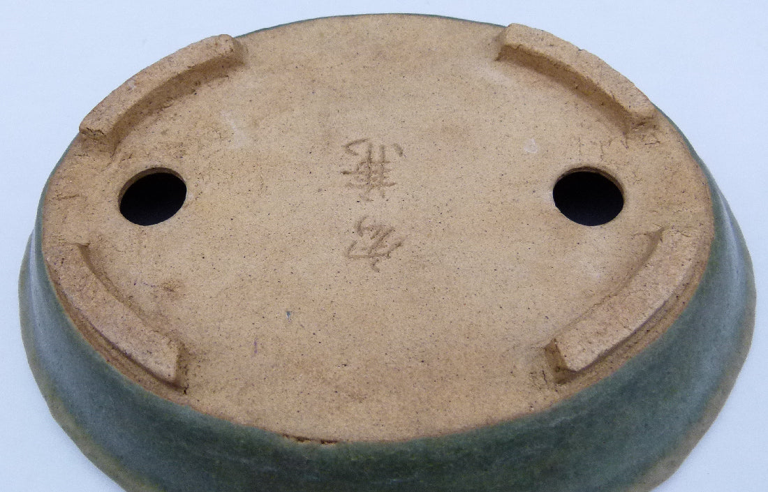 Japanese Tokoname Glazed Oval Shohin Bonsai Pot - USED
