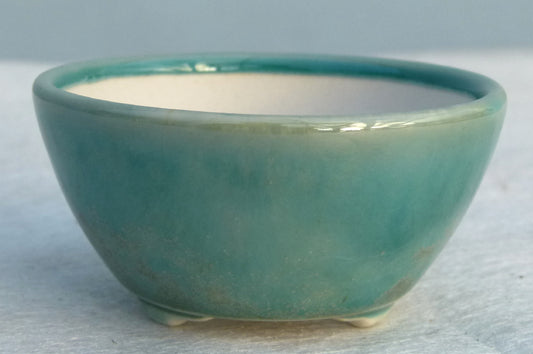 Top Quality Glazed Round Shohin Bonsai Pot - 3"