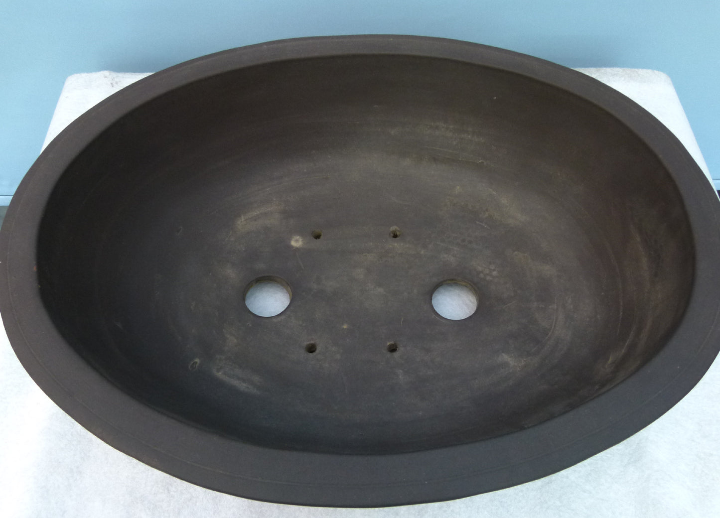 Deep Oval Unglazed Quality Bonsai Pot - 16"