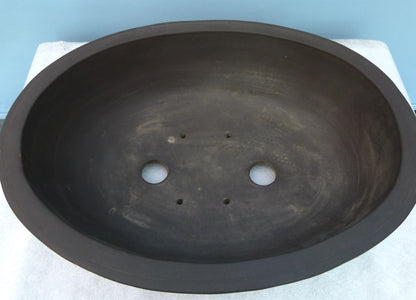 Deep Oval Unglazed Quality Bonsai Pot - 16"