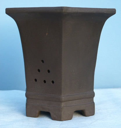 Bonsai Basics - Cascade Style Hexagonal Deep Unglazed Bonsai Pot 