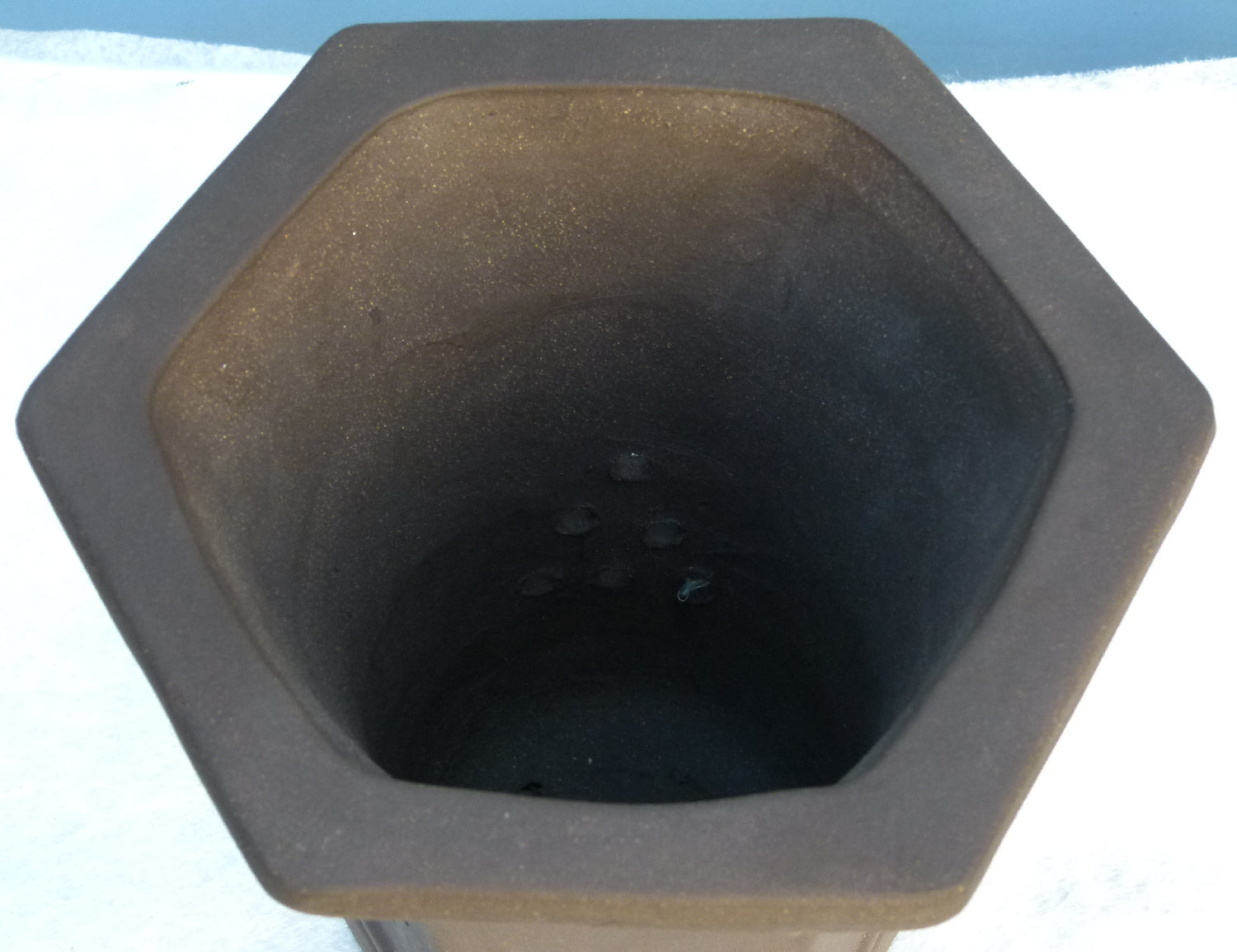 Bonsai Basics - Cascade Style Hexagonal Deep Unglazed Bonsai Pot 