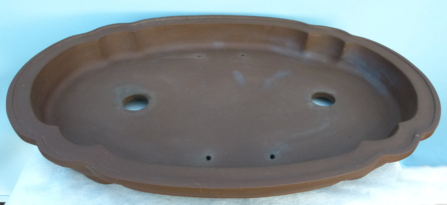 Bonsai Basics - Shallow Oval Unglazed Bonsai Pot 