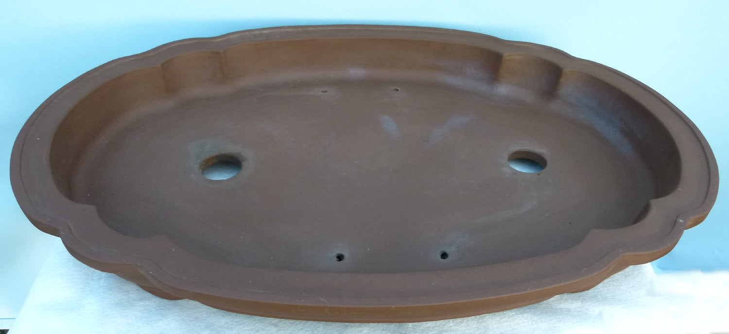 Bonsai Basics - Shallow Oval Unglazed Bonsai Pot 