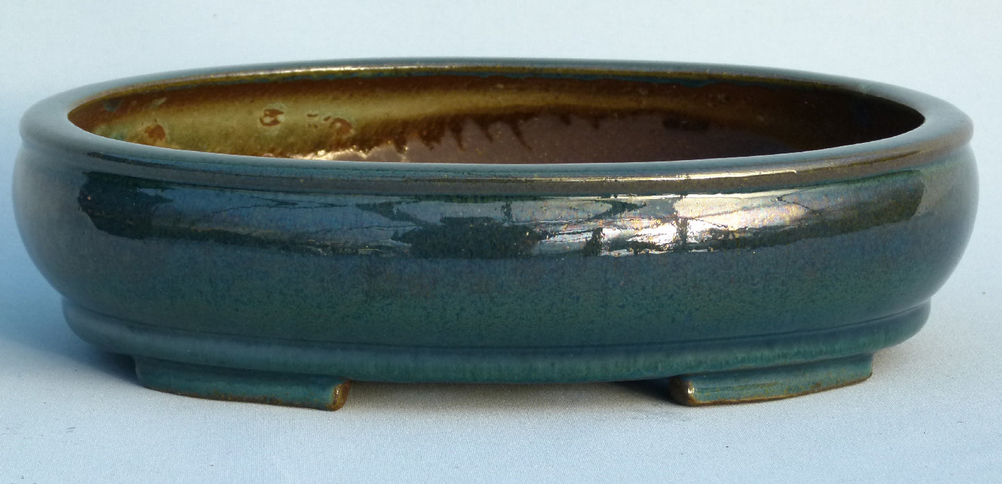 Oval Glazed Quality Bonsai Pot - 11"
