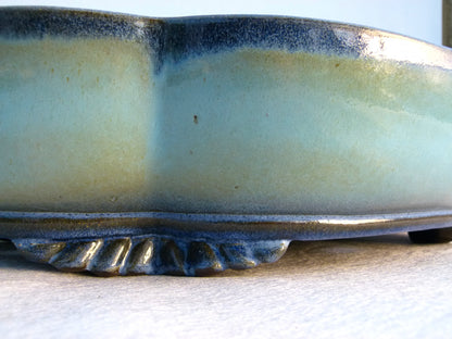 Exhibition Quality Blue Glazed Oval Bonsai Pot - 20"