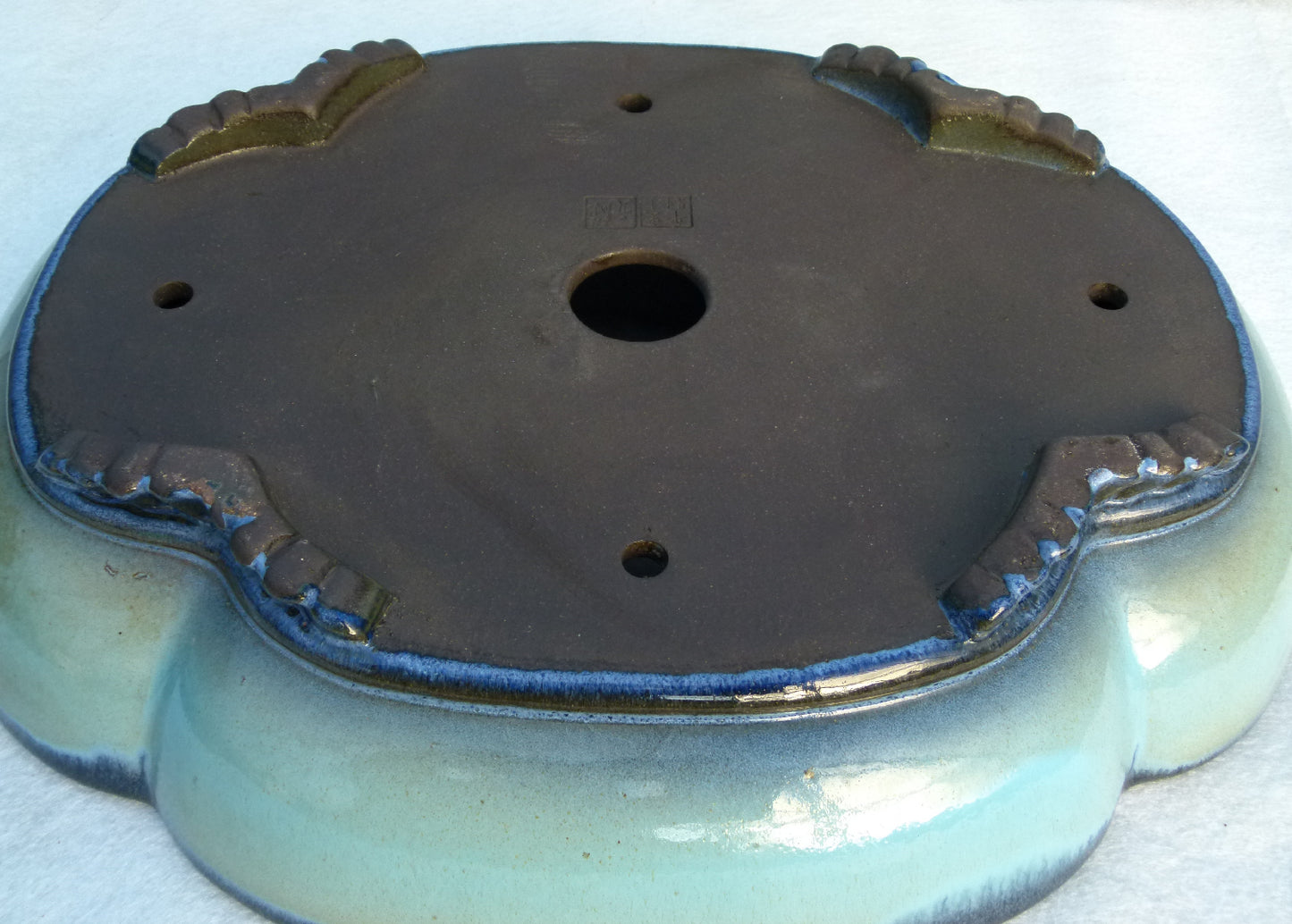 Exhibition Quality Blue Glazed Oval Bonsai Pot - 20"