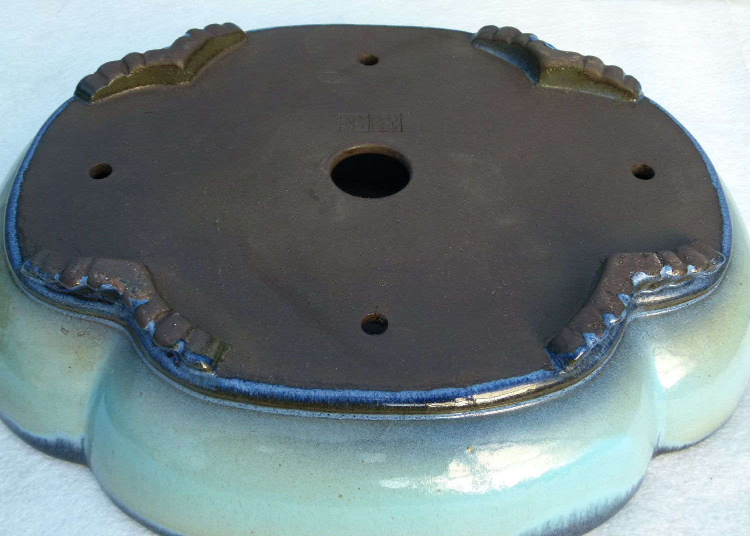 Exhibition Quality Blue Glazed Oval Bonsai Pot - 20"