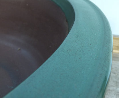 MASSIVE! Exhibition Quality Green Glazed Oval Bonsai Pot - 30"