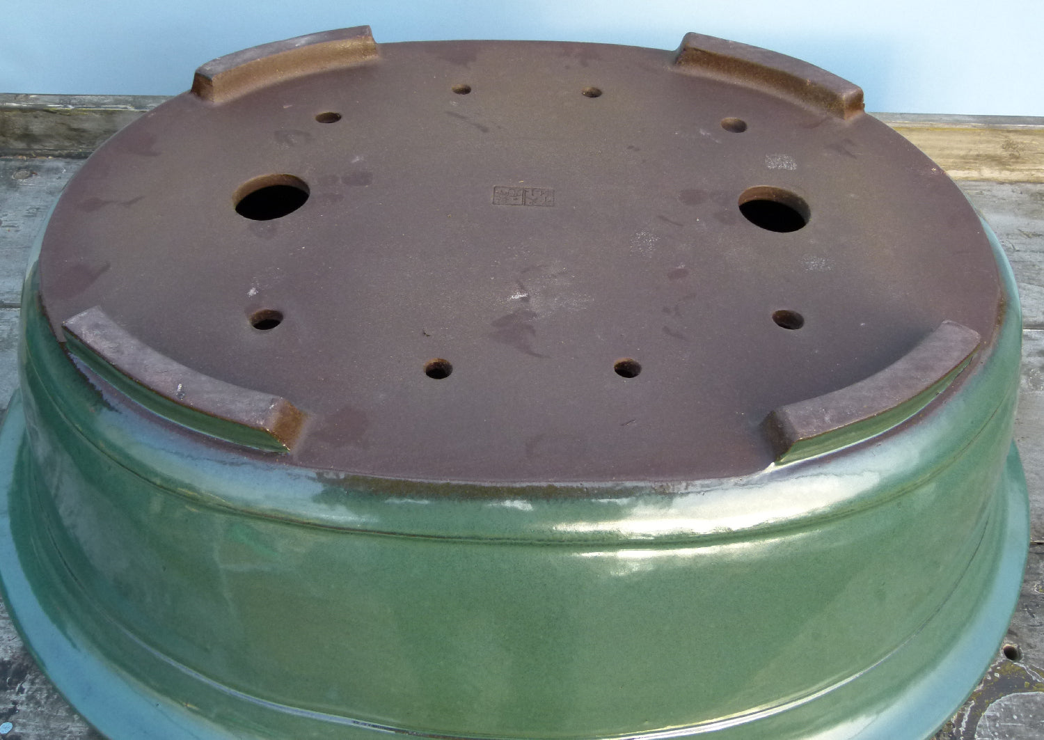 MASSIVE! Exhibition Quality Green Glazed Oval Bonsai Pot - 30"