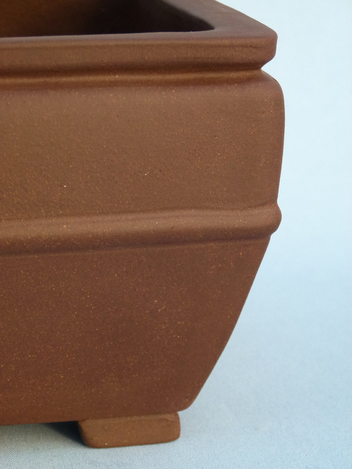 Square Semi-Cascade Style Unglazed Bonsai Pot - 8"