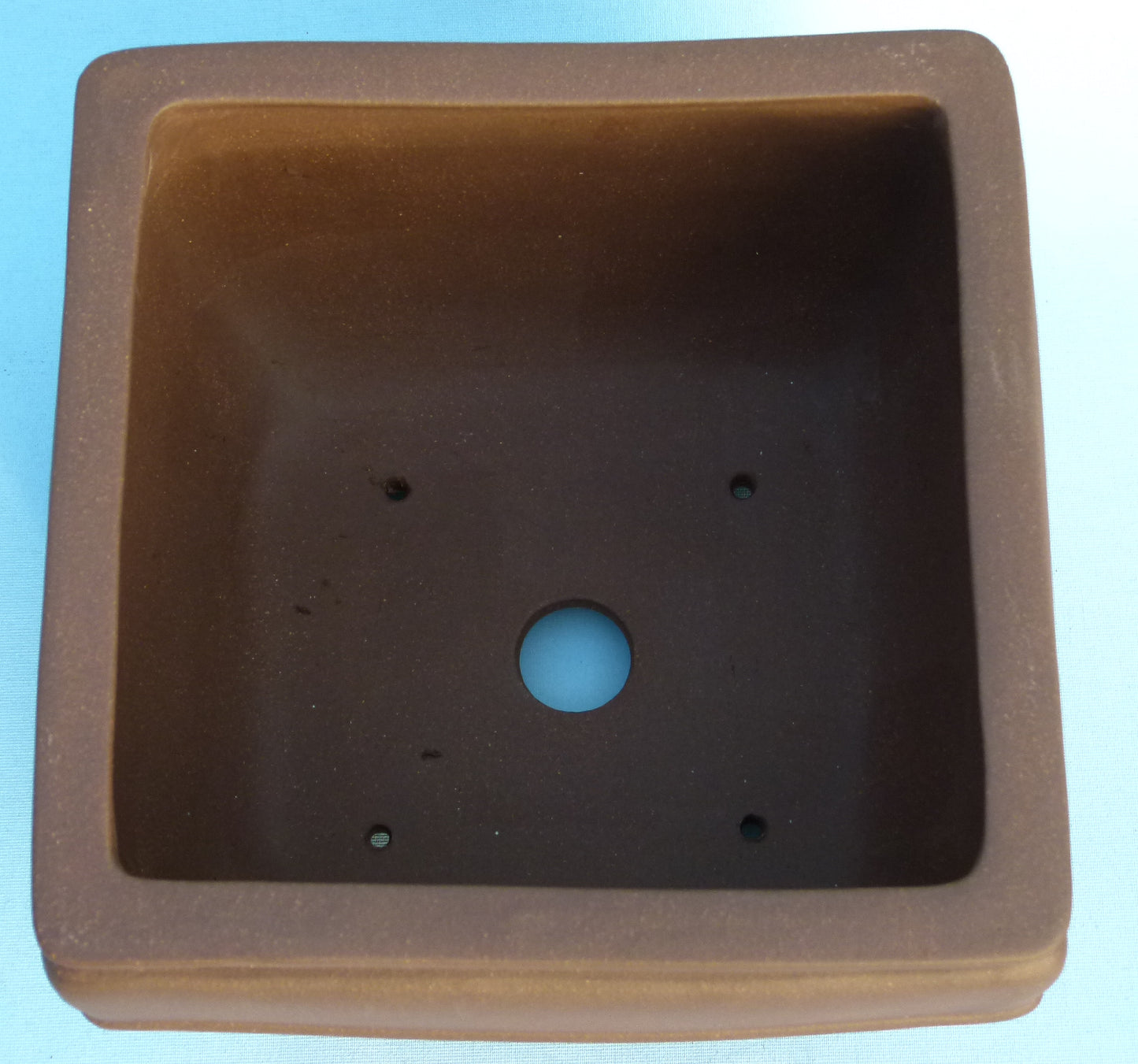 Square Semi-Cascade Style Unglazed Bonsai Pot - 8"