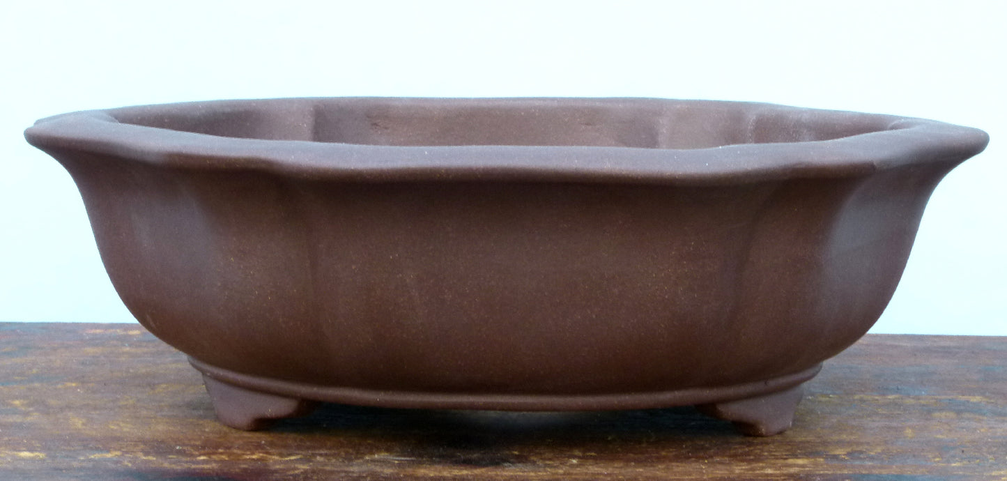 Round Lotus Flower Unglazed Quality Bonsai Pot - 14"