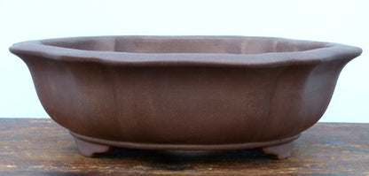Round Lotus Flower Unglazed Quality Bonsai Pot - 14"