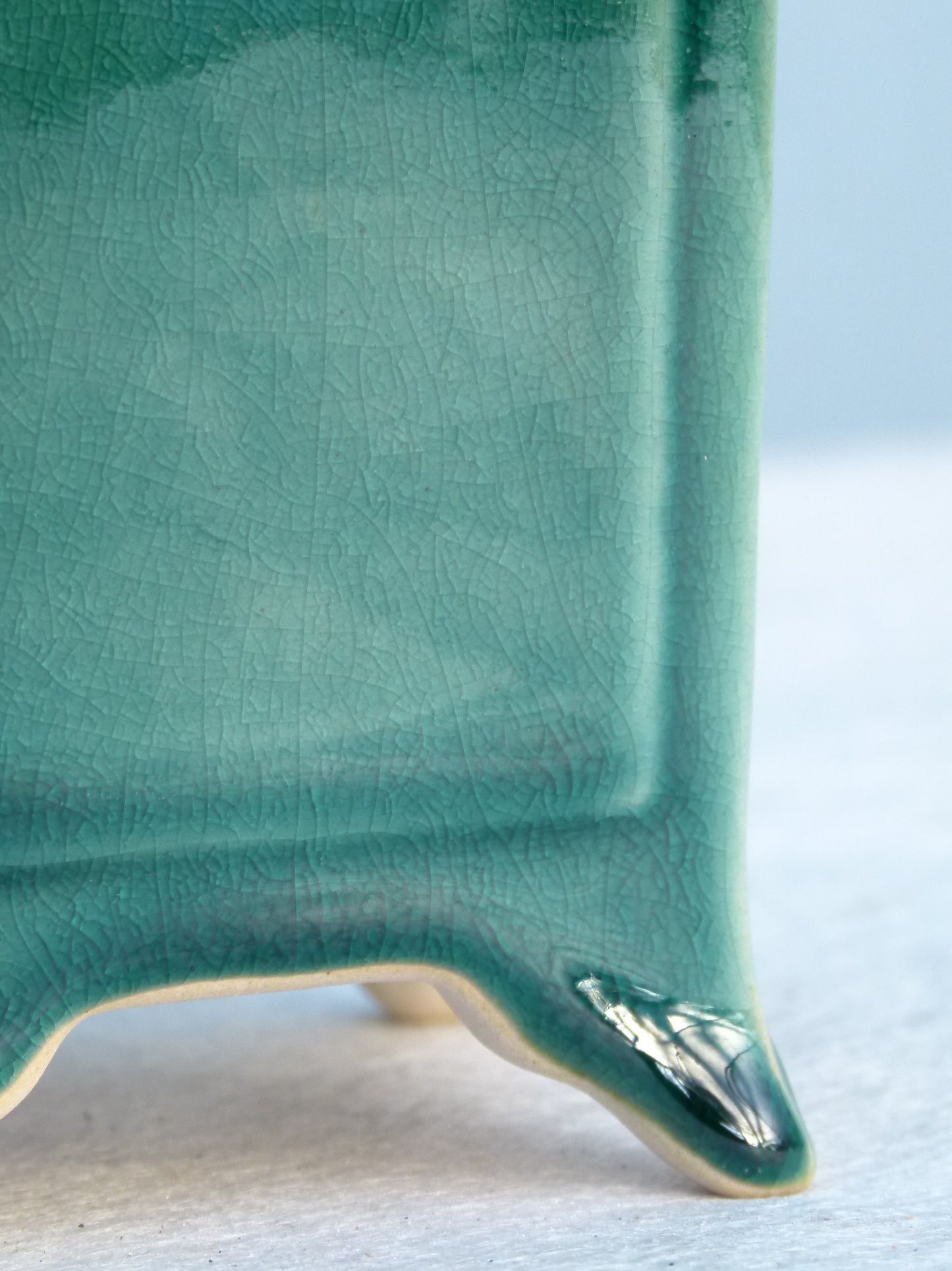 Quality Glazed Cascade Style Square Bonsai Pot