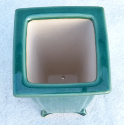 Quality Glazed Cascade Style Square Bonsai Pot