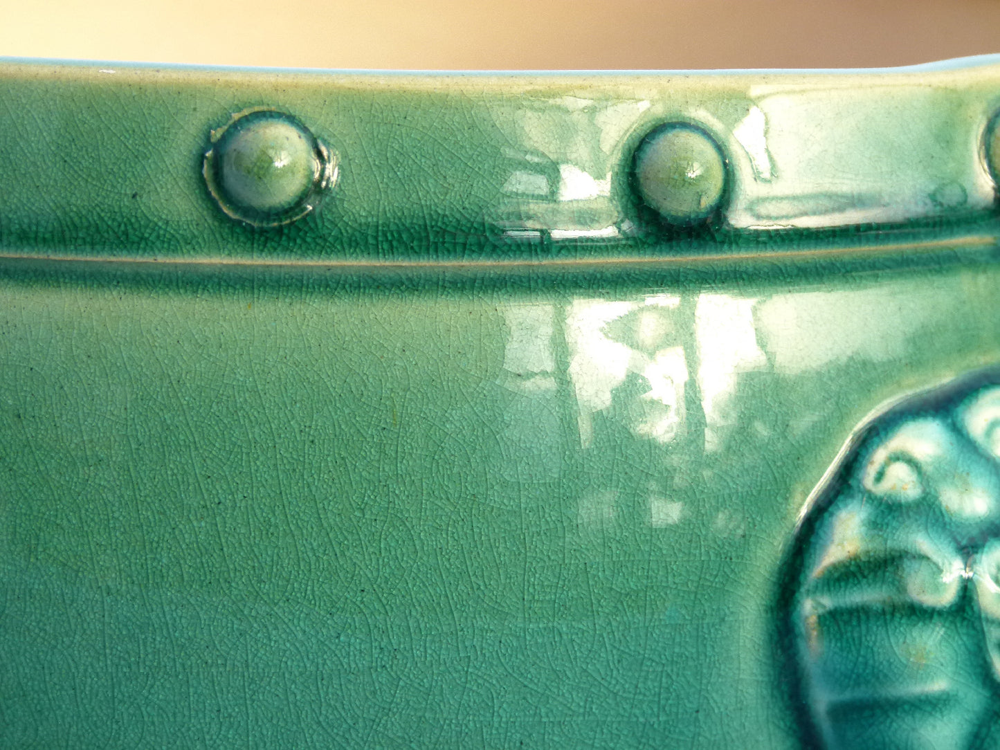 Exhibition Quality Copper Green Glazed Drum Style Bonsai Pot - 10"