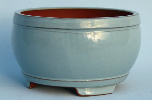 Exhibition Quality Glazed Deep Round Bonsai Pot - 10"