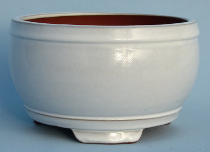 Exhibition Quality Glazed Deep Round Bonsai Pot - 10"