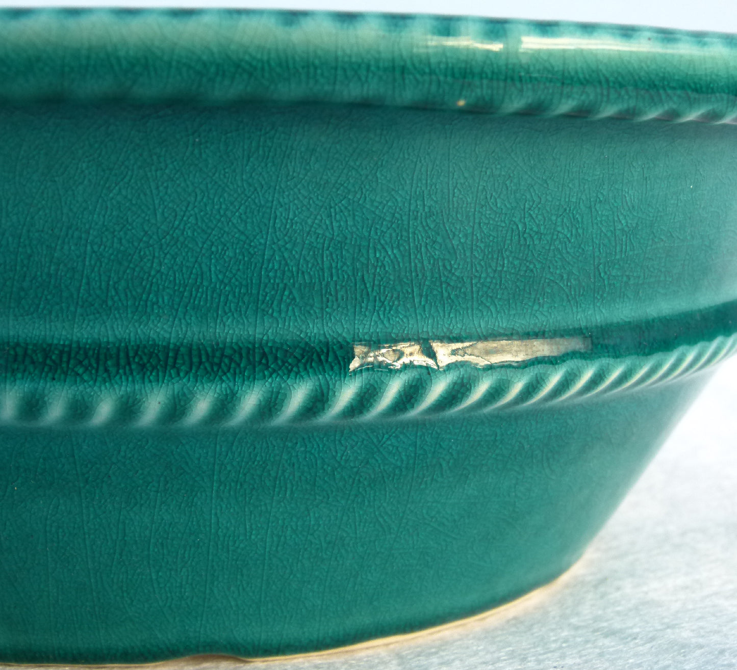 Exhibition Quality Round Copper Green Glazed Bonsai Pot - 13"
