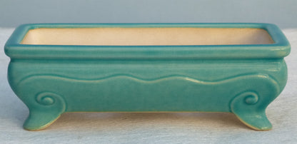 Quality Glazed Rectangular Bonsai Pot - 9"