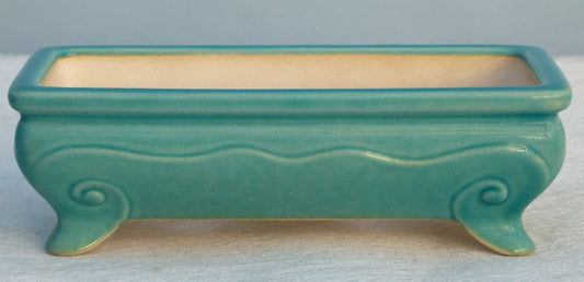 Quality Glazed Rectangular Bonsai Pot - 9"