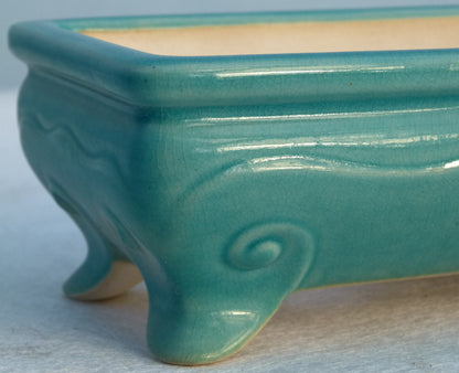 Quality Glazed Rectangular Bonsai Pot - 9"